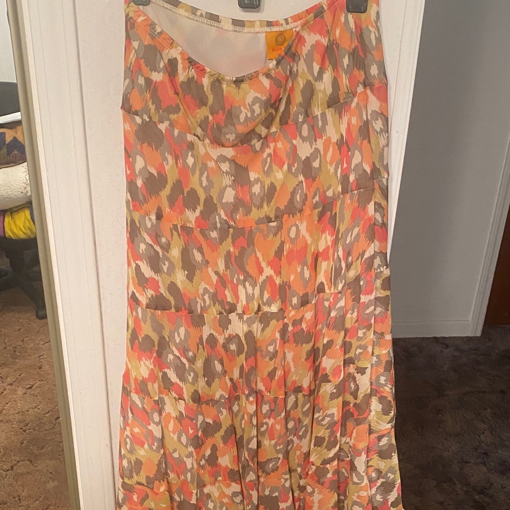 Ruby Rd. Women's Maxi Skirt in Orange and Brown Pattern